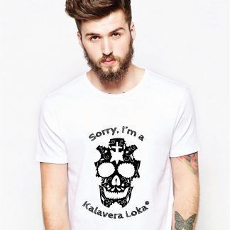Camiseta I'm a Kalavera Loka de Chico Cuello redondo color blanco