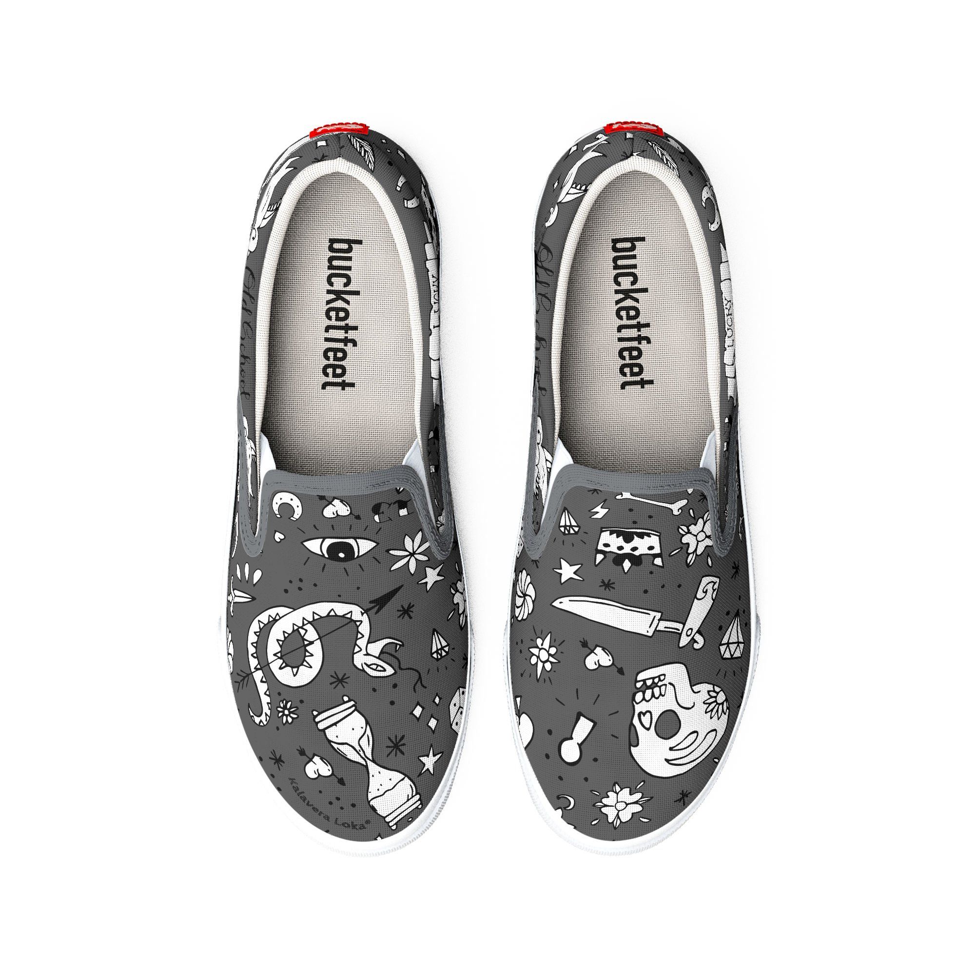 Zapatillas Kalavera Loka Old School Color gris