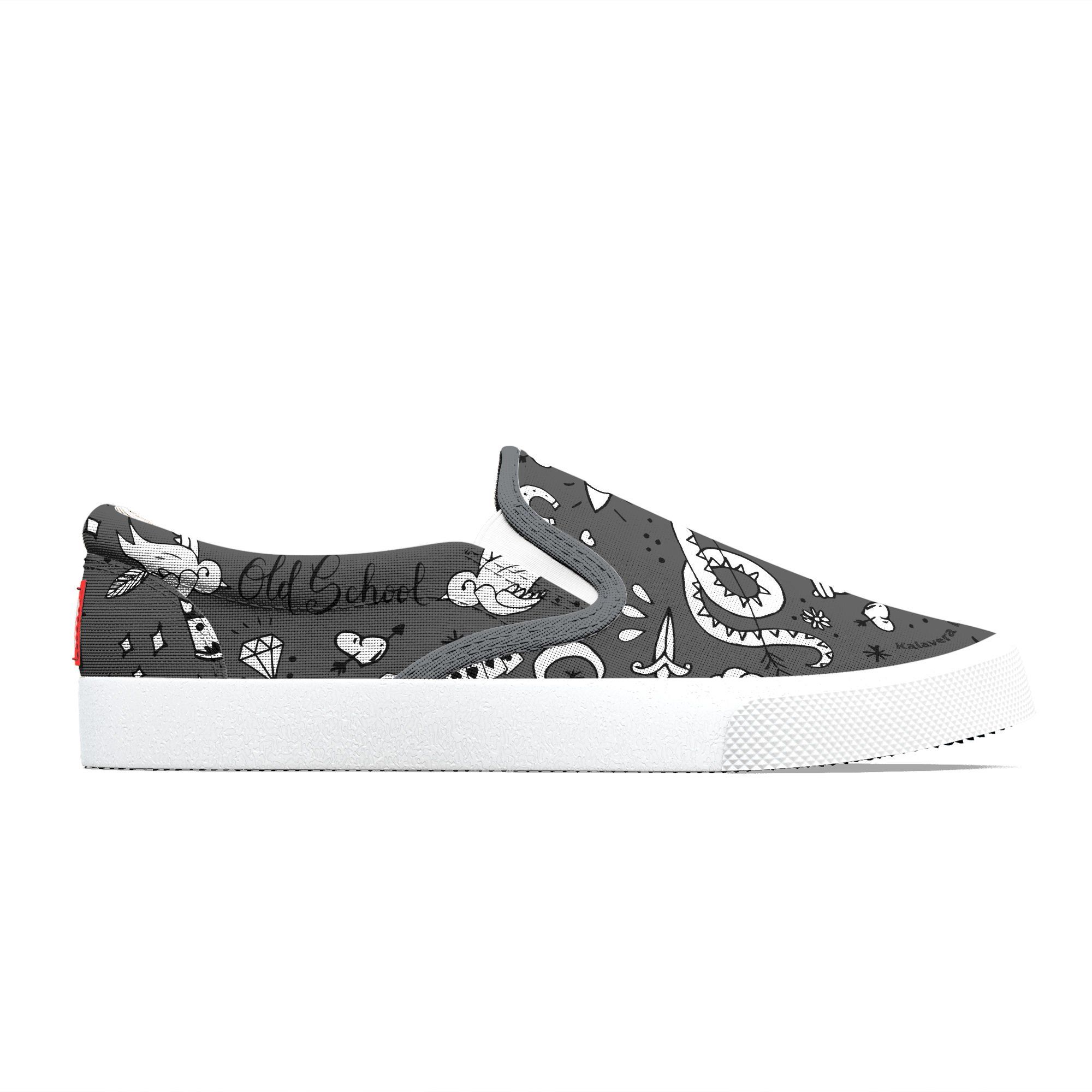Zapatillas Kalavera Loka Old School Color gris