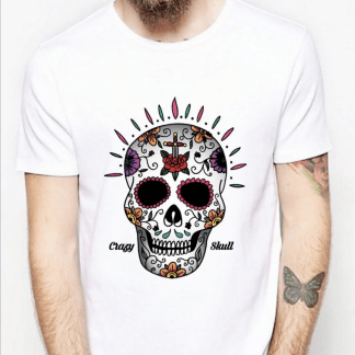 Camiseta "Crazy skull" cuello redondo, chico