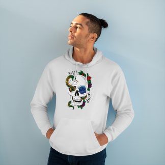Sudadera Carpe diem unisex con capucha color blanco