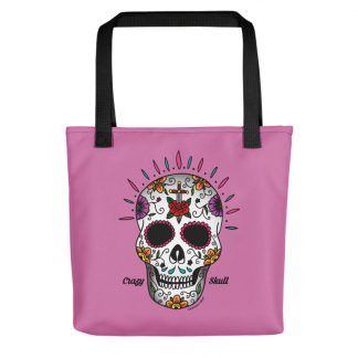 Bolso de playa "Crazy Skull" rosa