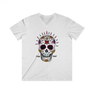 Camiseta Crazy Skull de Chico Cuello de pico Color blanco