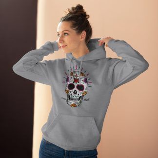 Sudadera Crazy Skull unisex con capucha color gris
