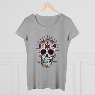 Camiseta Crazy Skull de Chica Cuello redondo Color gris