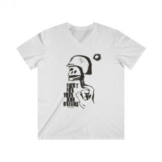 Camiseta Fight for your dreams de Chico Cuello de pico Color blanco