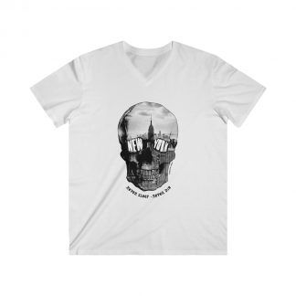Camiseta New York Skull de Chico Cuello de pico color blanco