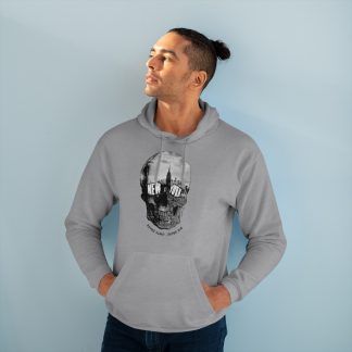 Sudadera New York Skull unisex con capucha color gris