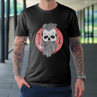 Camiseta Skull Pipe de Chico Cuello redondo color negro